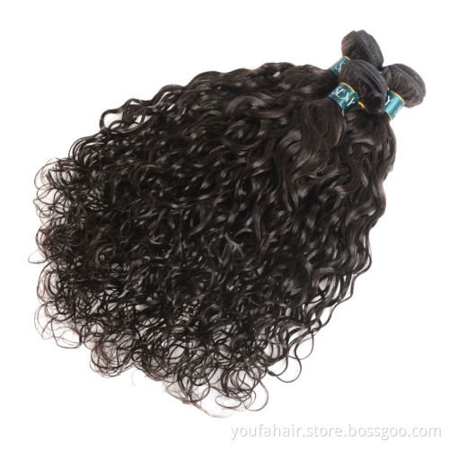 Free Sample Factory Price 10A Water Wave Bundle Brazilian Virgin Human Hair With Frontal for Black Women Human Hair Bundles
